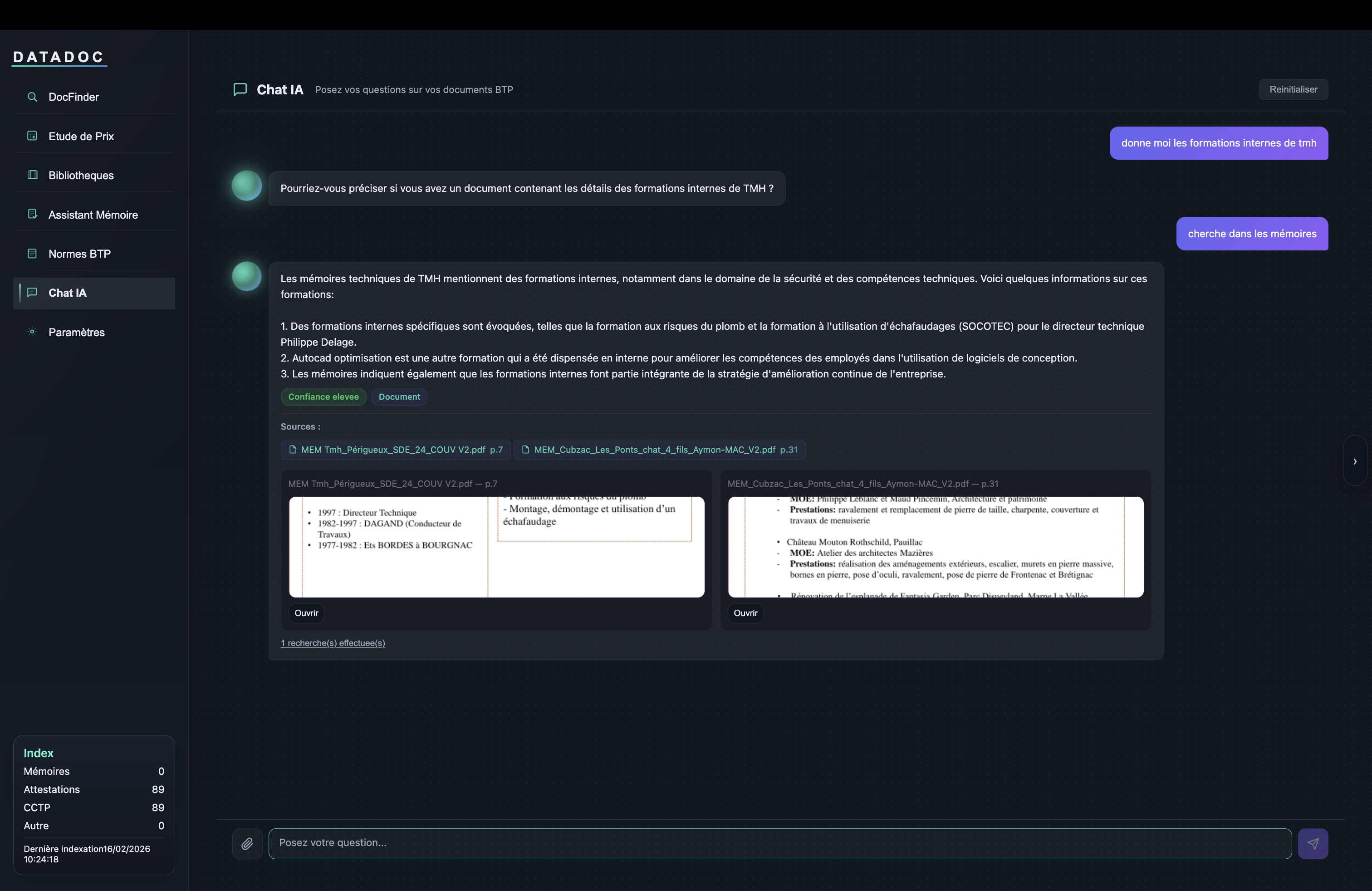 Chat IA — Réponses argumentées